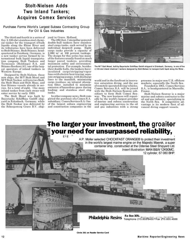 Maritime Reporter Magazine, page 12,  Jul 1992