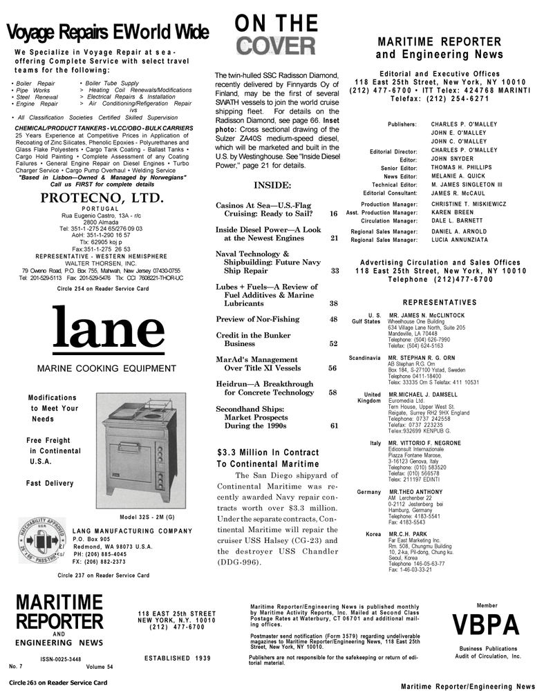 Maritime Reporter Magazine, page 2,  Jul 1992