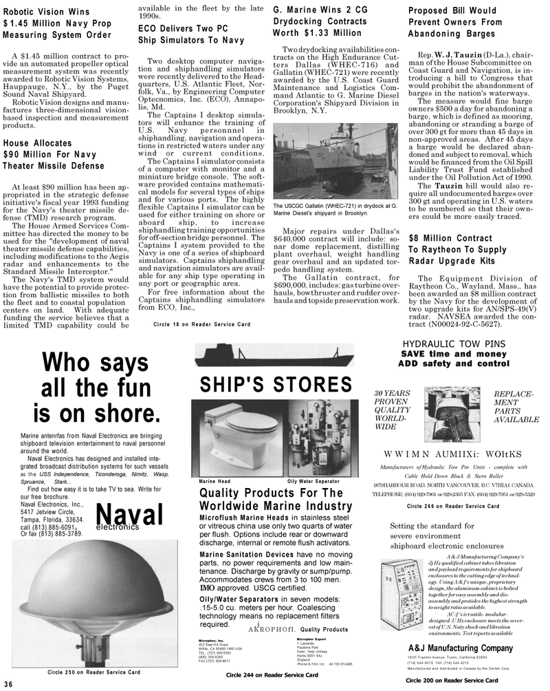 Maritime Reporter Magazine, page 40,  Jul 1992
