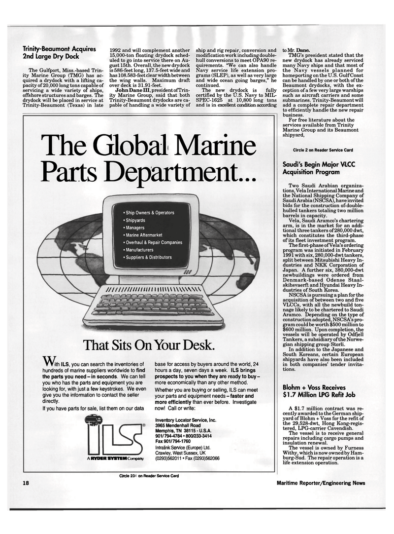 Maritime Reporter Magazine, page 16,  Aug 1992