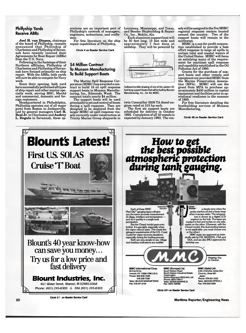 Maritime Reporter Magazine, page 18,  Aug 1992