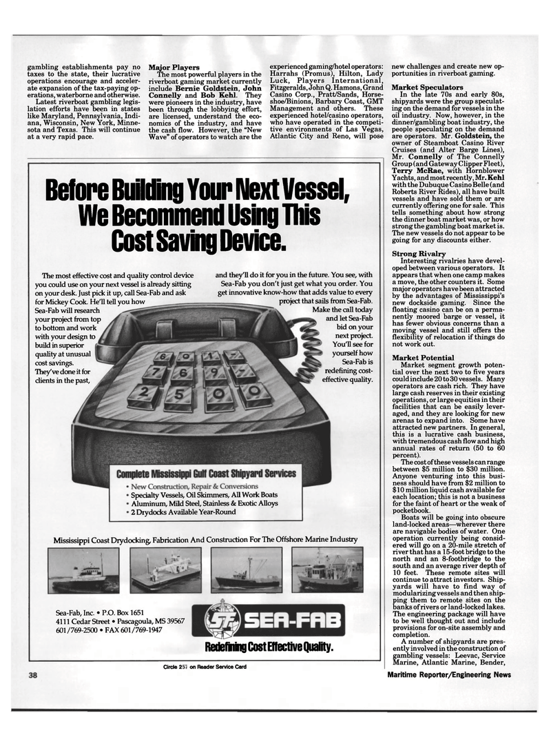 Maritime Reporter Magazine, page 36,  Aug 1992
