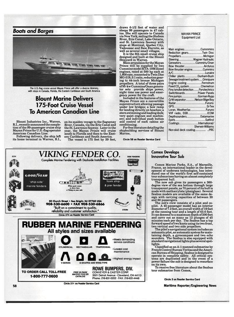 Maritime Reporter Magazine, page 56,  Aug 1992
