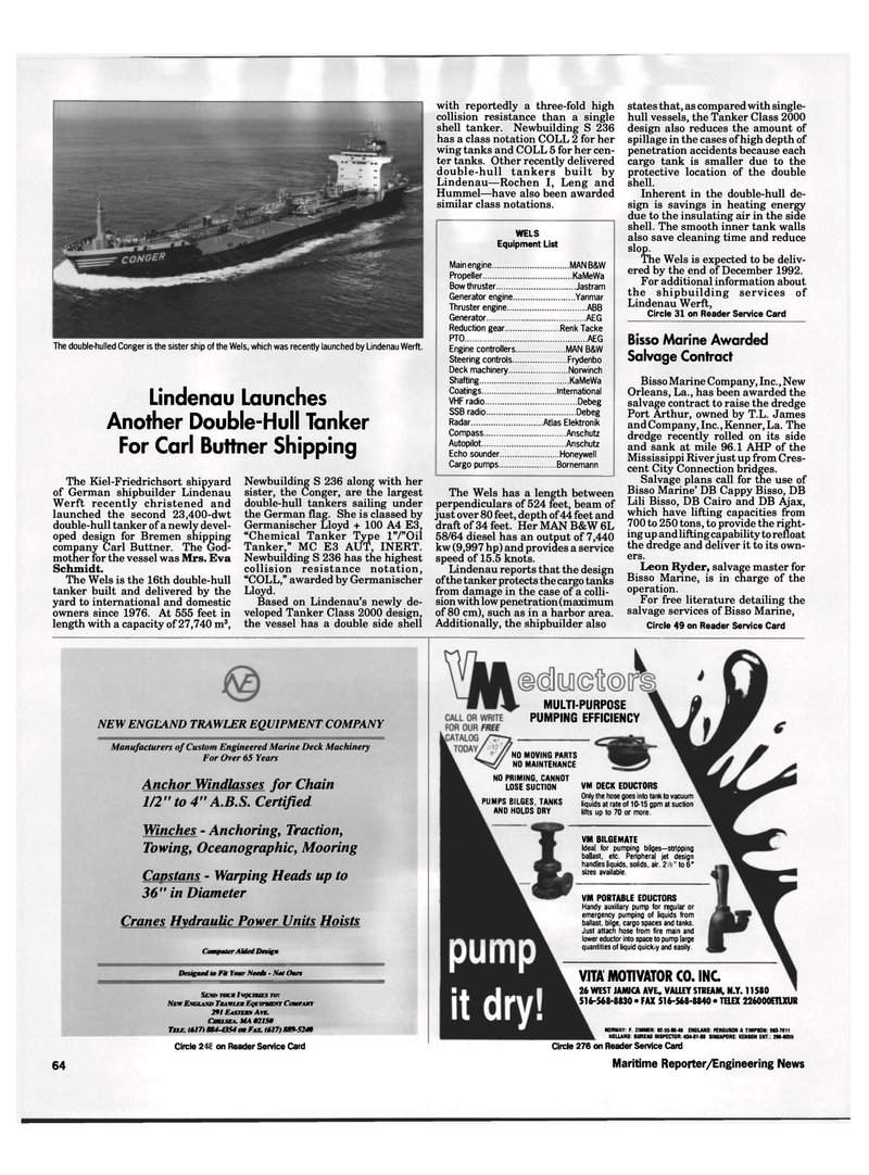 Maritime Reporter Magazine, page 62,  Aug 1992