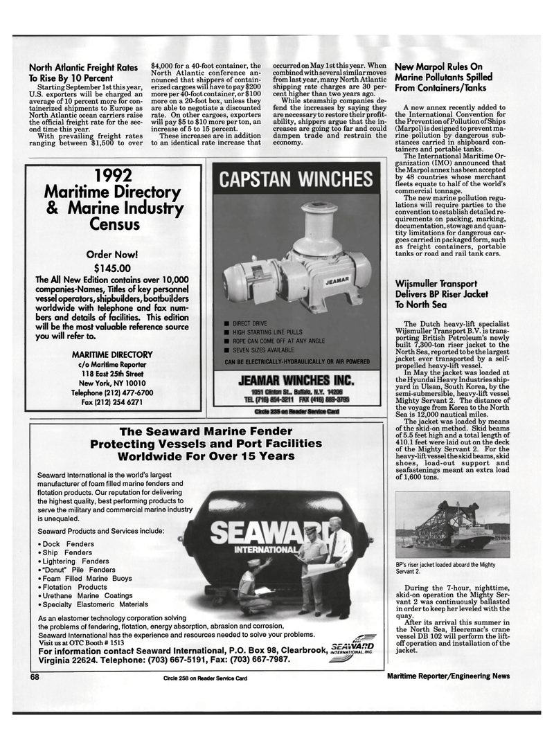 Maritime Reporter Magazine, page 66,  Aug 1992