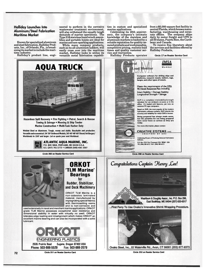 Maritime Reporter Magazine, page 70,  Aug 1992