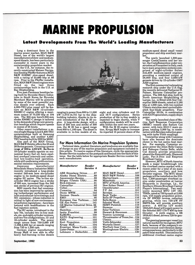 Maritime Reporter Magazine, page 33,  Sep 1992