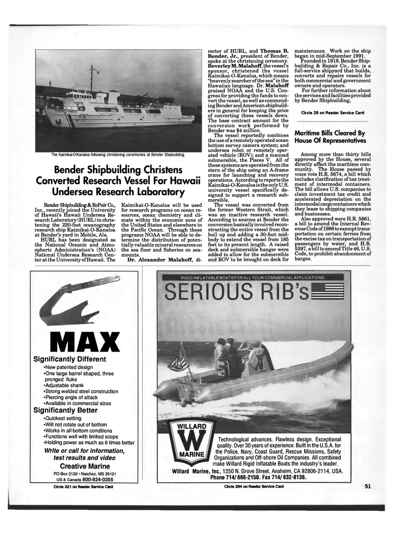 Maritime Reporter Magazine, page 53,  Sep 1992
