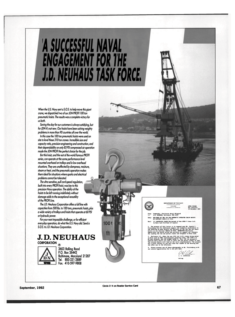 Maritime Reporter Magazine, page 69,  Sep 1992