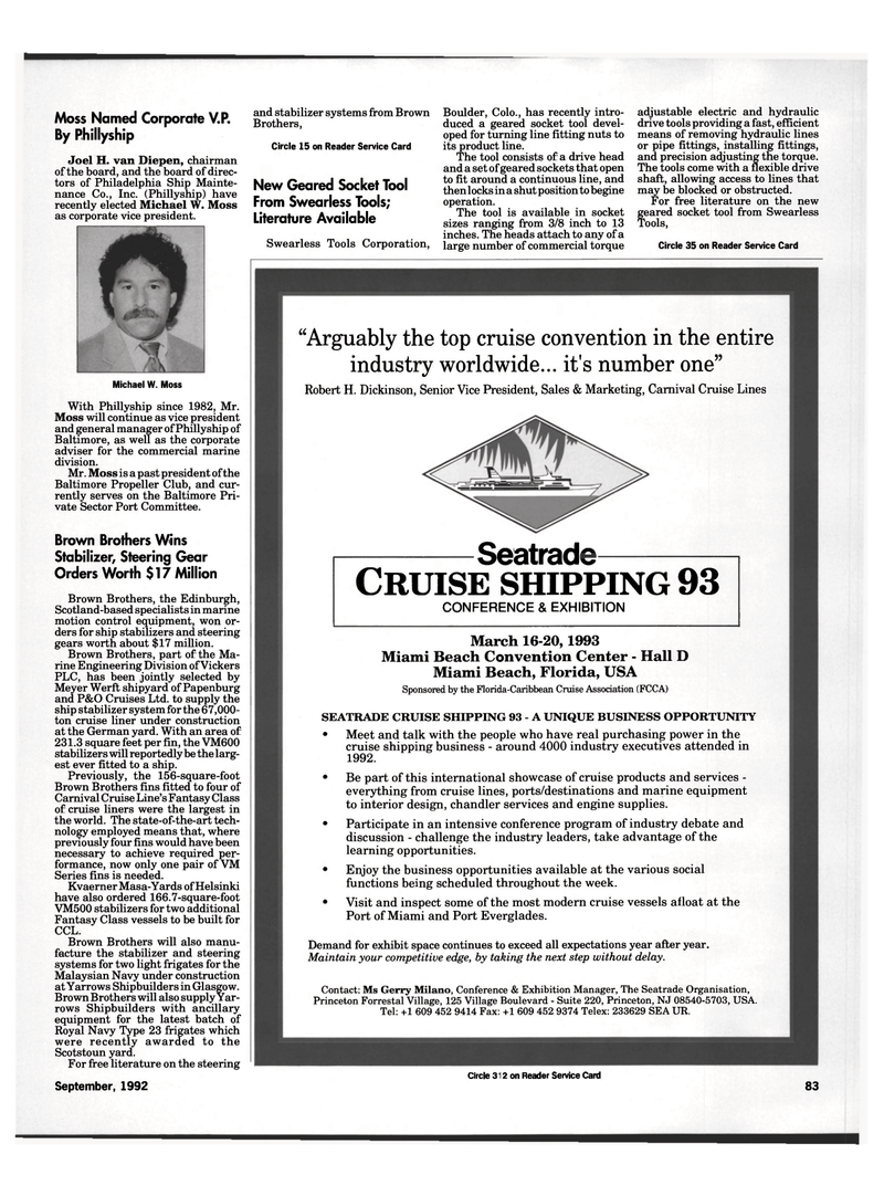 Maritime Reporter Magazine, page 85,  Sep 1992