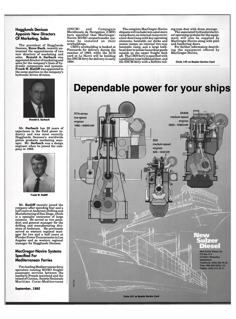 Maritime Reporter Magazine, page 91,  Sep 1992