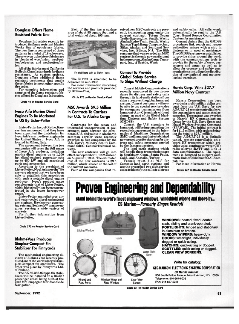 Maritime Reporter Magazine, page 95,  Sep 1992