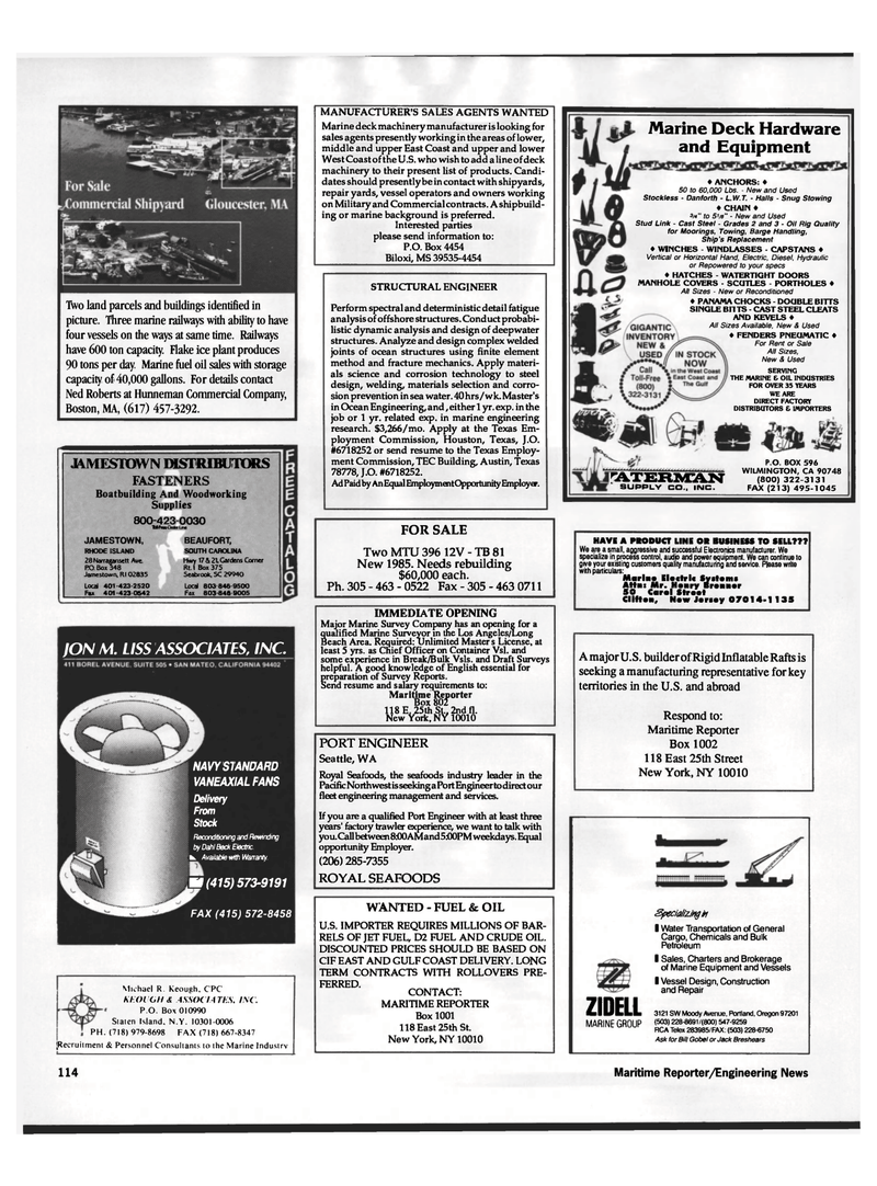 Maritime Reporter Magazine, page 111,  Oct 1992