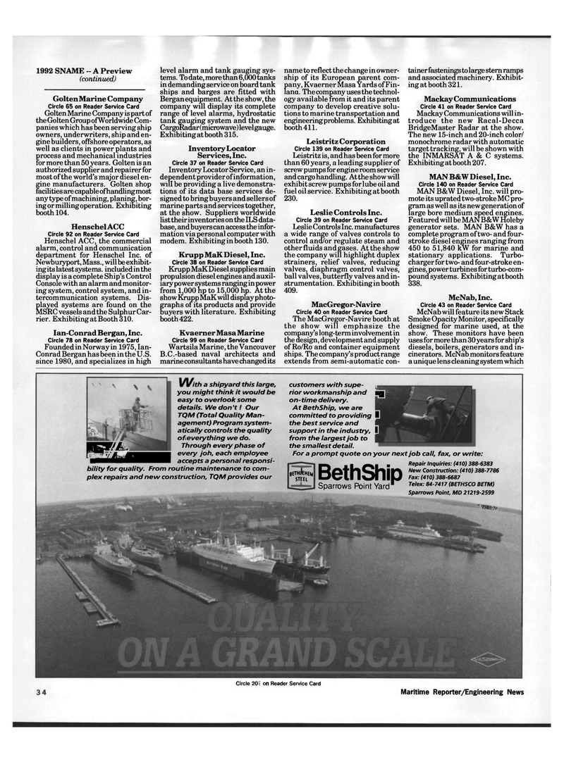 Maritime Reporter Magazine, page 33,  Oct 1992
