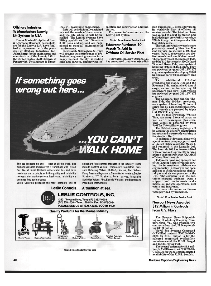Maritime Reporter Magazine, page 39,  Oct 1992