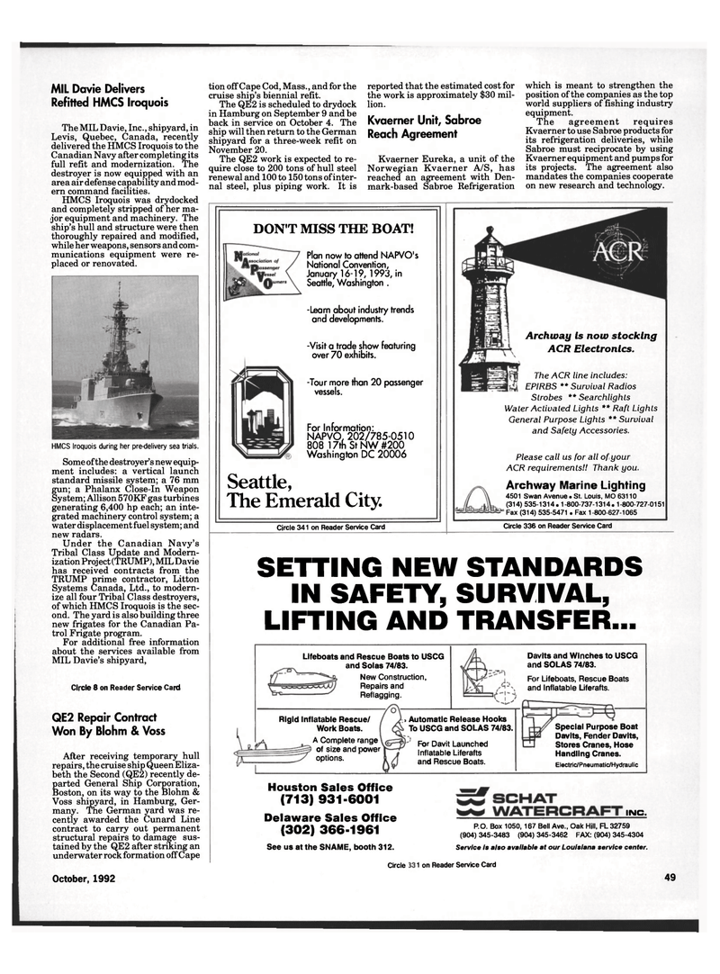 Maritime Reporter Magazine, page 48,  Oct 1992