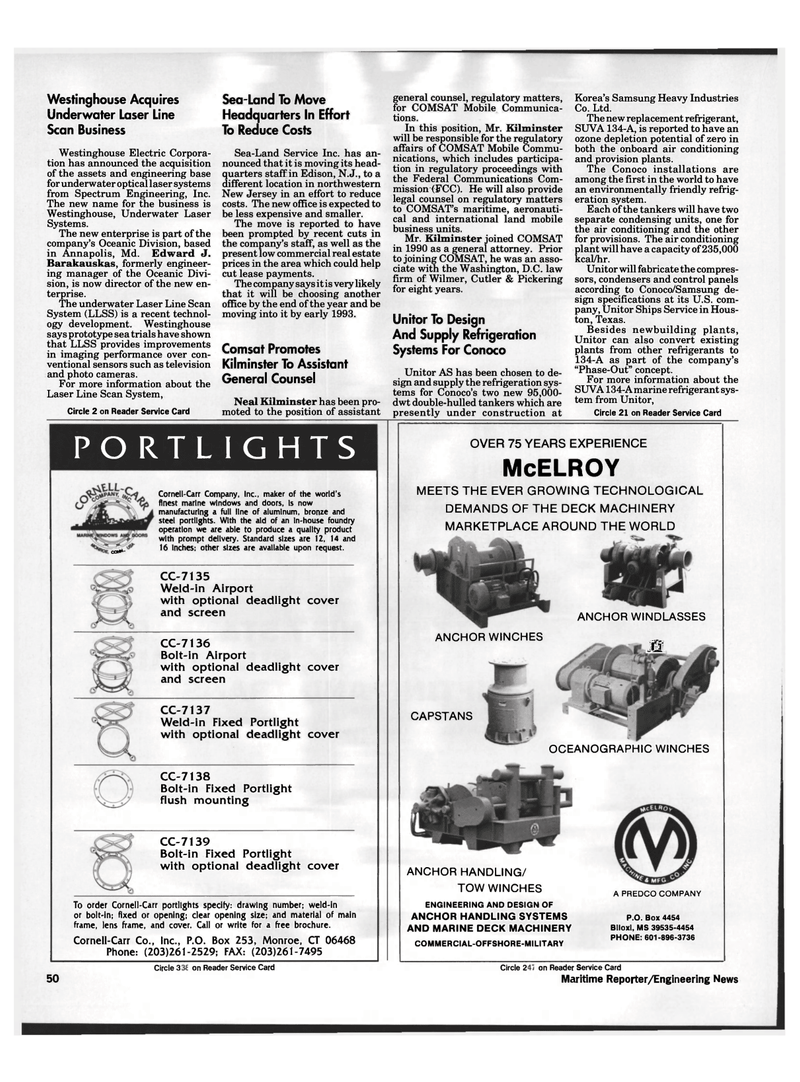 Maritime Reporter Magazine, page 49,  Oct 1992