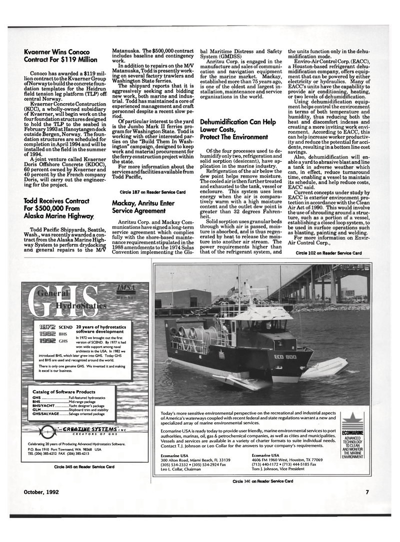Maritime Reporter Magazine, page 5,  Oct 1992