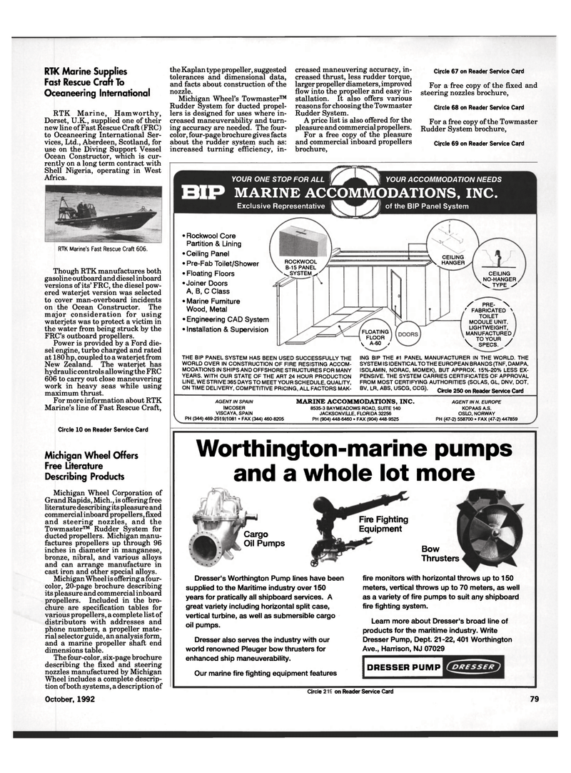 Maritime Reporter Magazine, page 78,  Oct 1992