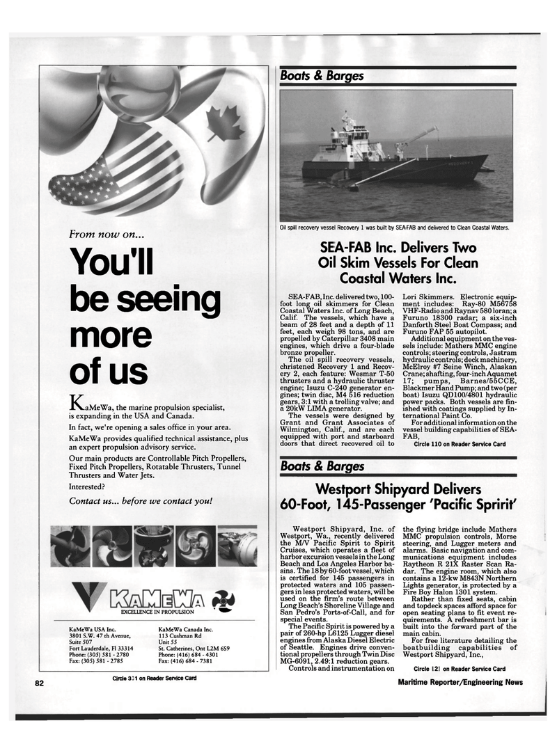 Maritime Reporter Magazine, page 81,  Oct 1992