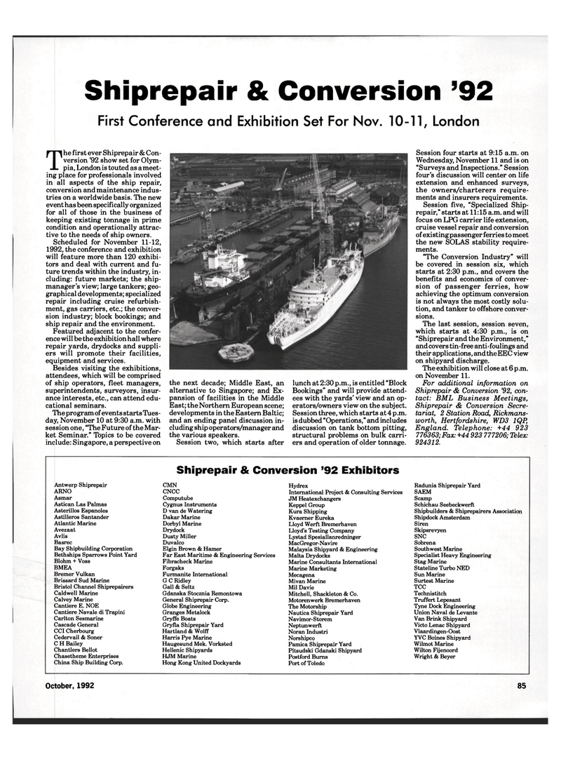 Maritime Reporter Magazine, page 84,  Oct 1992