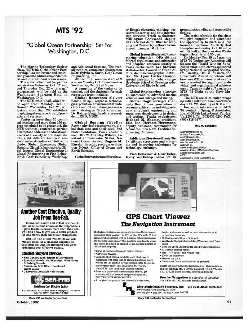 Maritime Reporter Magazine, page 90,  Oct 1992