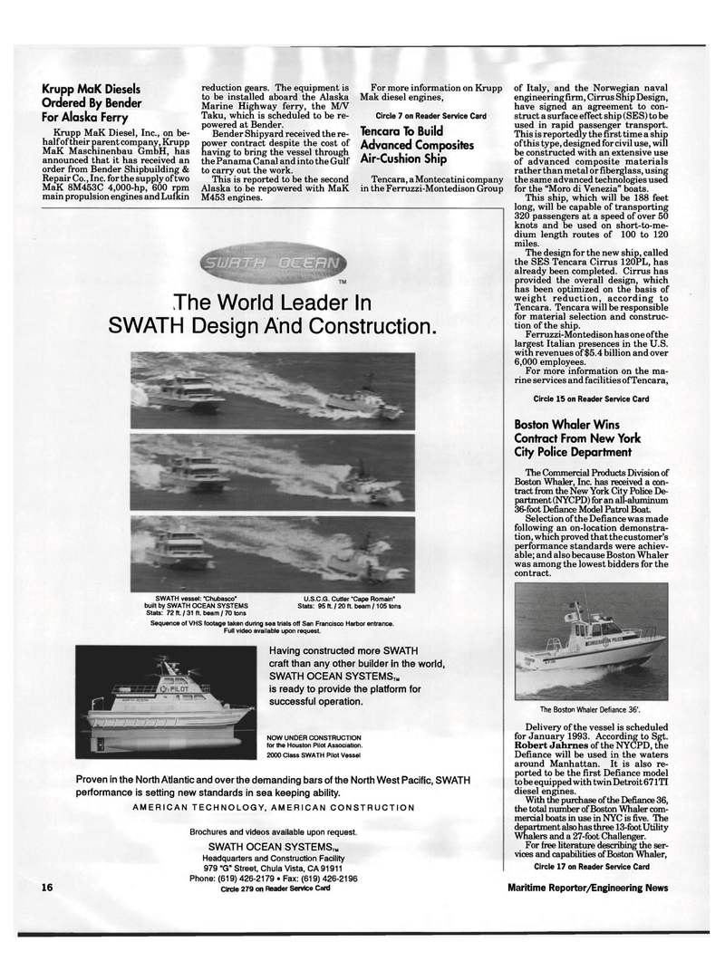 Maritime Reporter Magazine, page 14,  Nov 1992