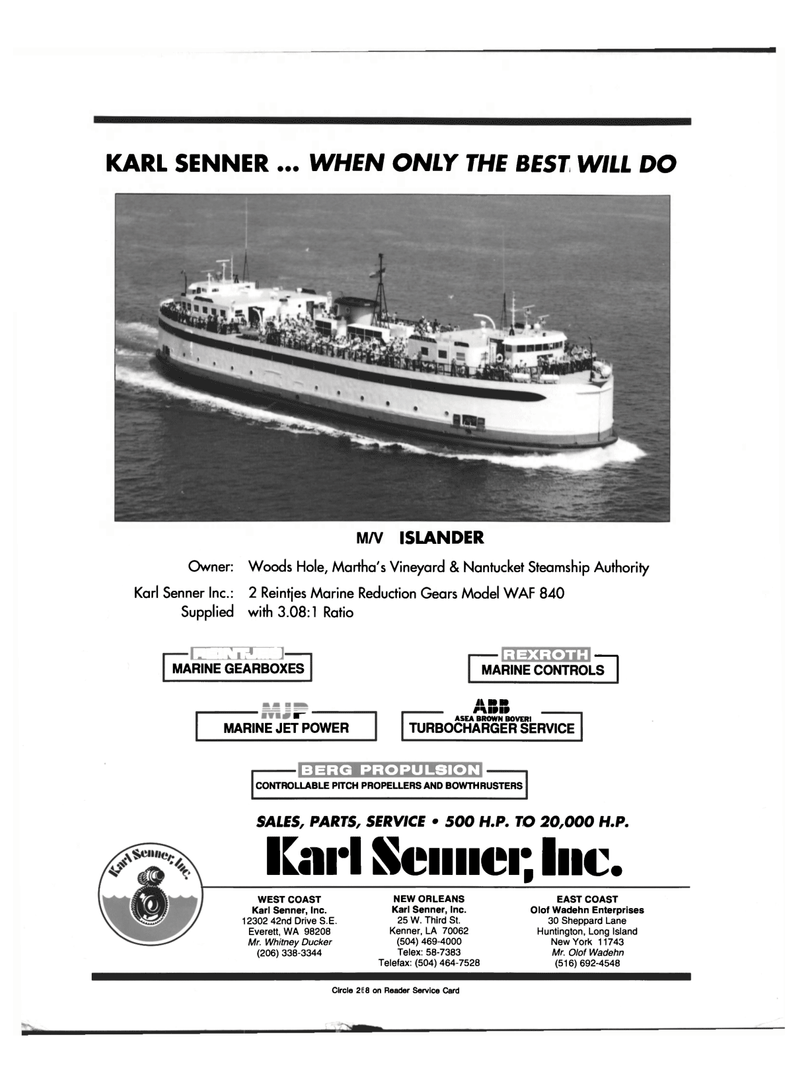 Maritime Reporter Magazine, page 2nd Cover,  Nov 1992