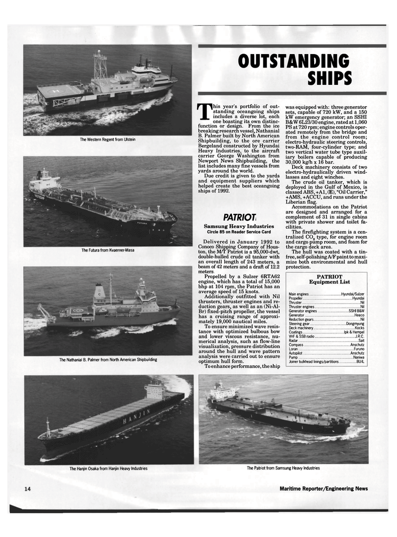 Maritime Reporter Magazine, page 12,  Dec 1992