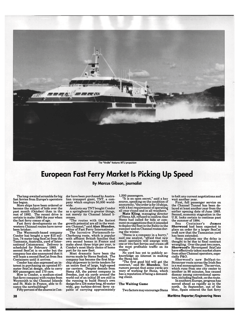 Maritime Reporter Magazine, page 36,  Dec 1992