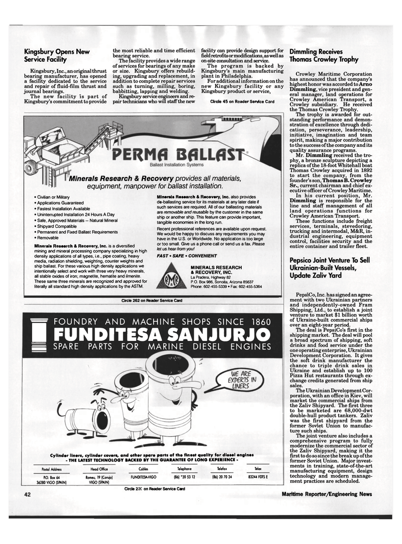 Maritime Reporter Magazine, page 40,  Dec 1992
