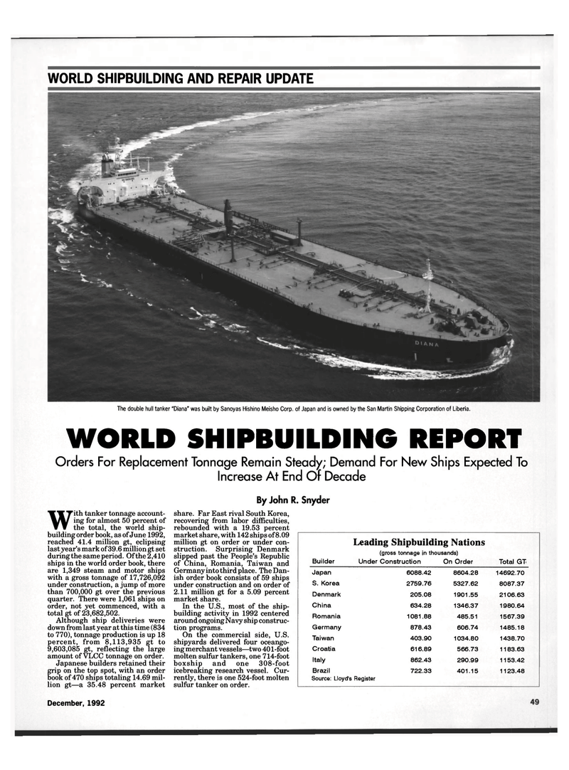 Maritime Reporter Magazine, page 49,  Dec 1992