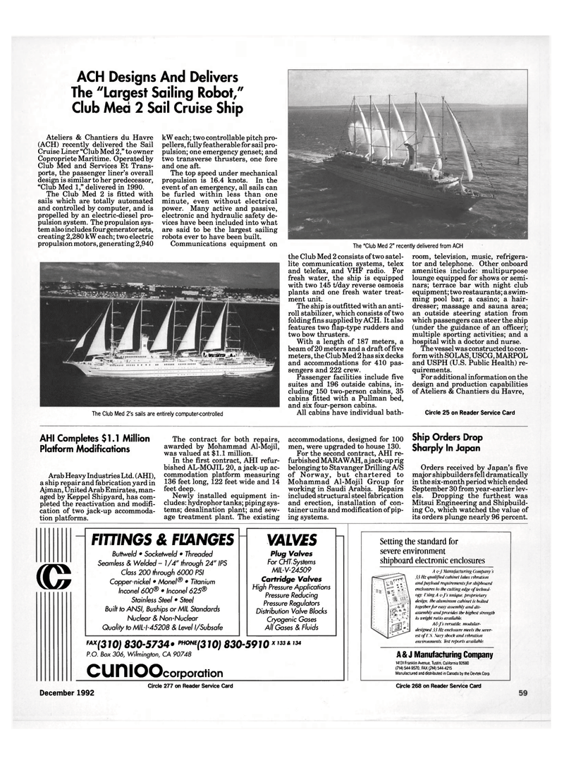 Maritime Reporter Magazine, page 59,  Dec 1992