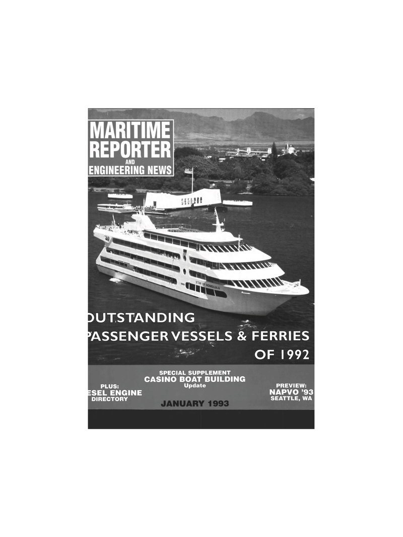 Maritime Reporter Magazine Cover Jan 1993 - 