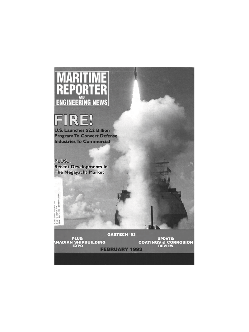 Maritime Reporter Magazine Cover Feb 1993 - 