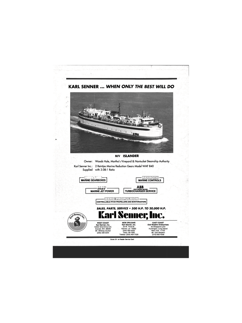 Maritime Reporter Magazine, page 4th Cover,  Feb 1993