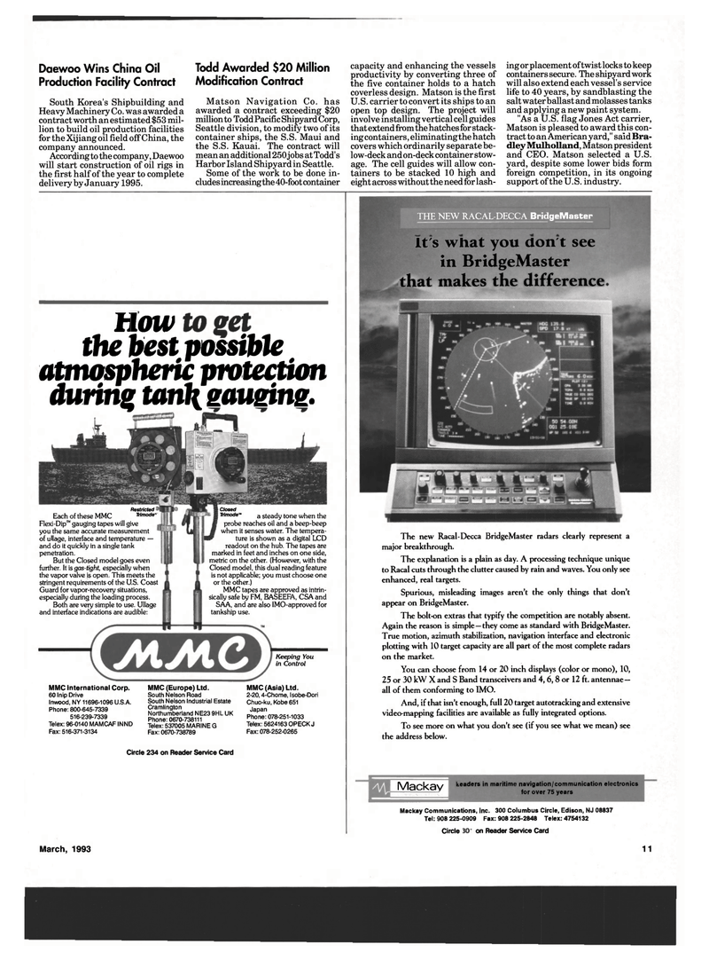 Maritime Reporter Magazine, page 9,  Mar 1993