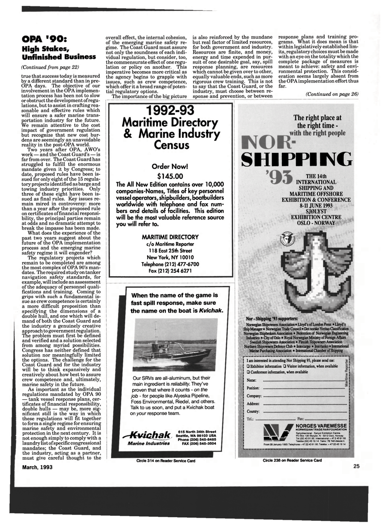 Maritime Reporter Magazine, page 23,  Mar 1993