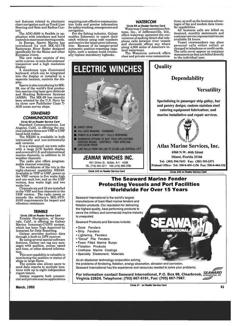 Maritime Reporter Magazine, page 39,  Mar 1993