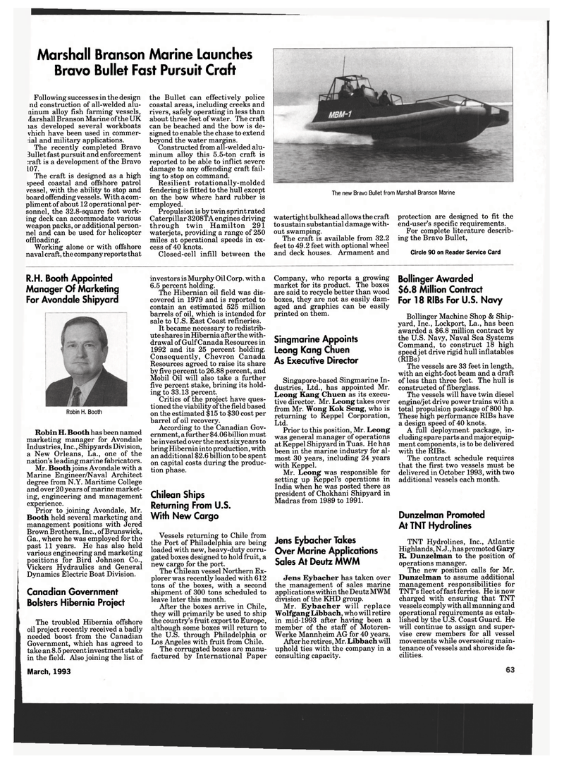 Maritime Reporter Magazine, page 61,  Mar 1993