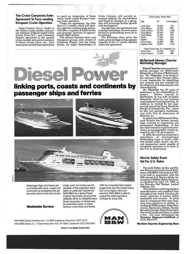 Maritime Reporter Magazine, page 6,  Mar 1993