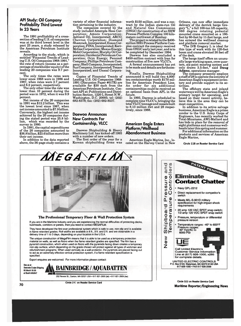 Maritime Reporter Magazine, page 68,  Apr 1993