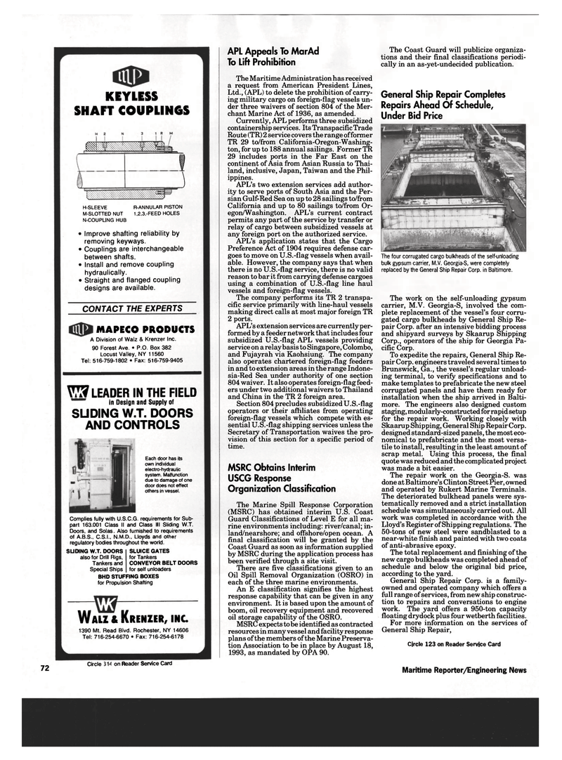 Maritime Reporter Magazine, page 70,  Apr 1993