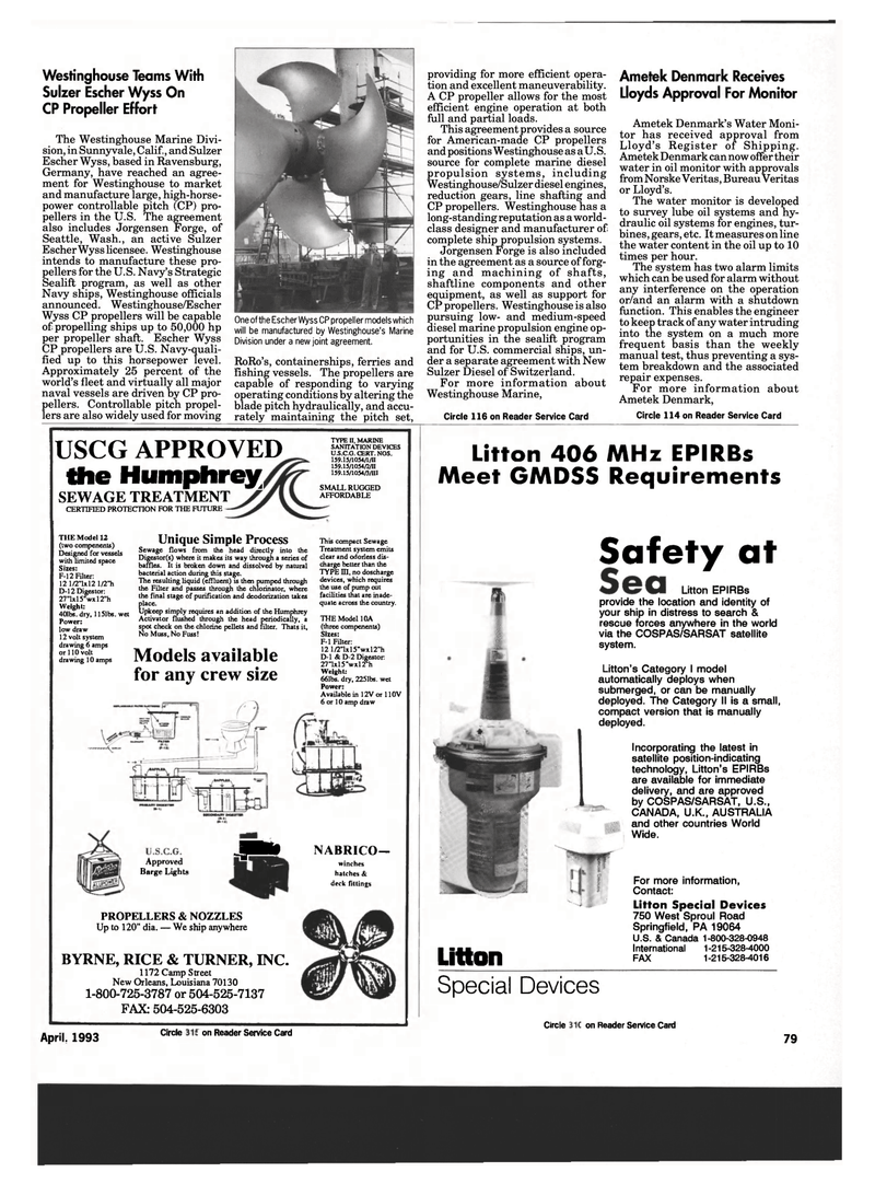 Maritime Reporter Magazine, page 77,  Apr 1993