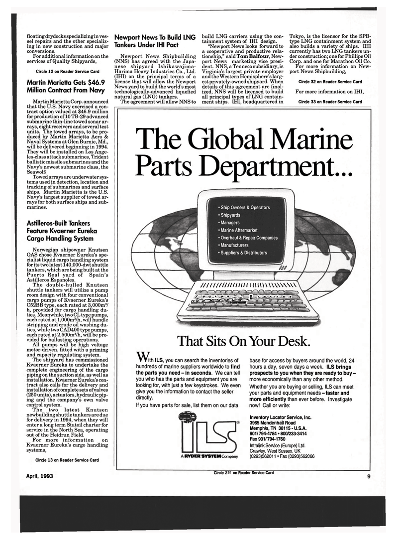 Maritime Reporter Magazine, page 7,  Apr 1993