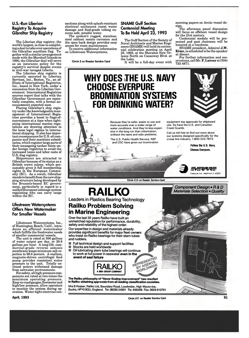 Maritime Reporter Magazine, page 89,  Apr 1993