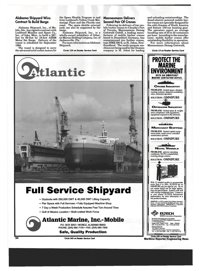 Maritime Reporter Magazine, page 92,  Apr 1993