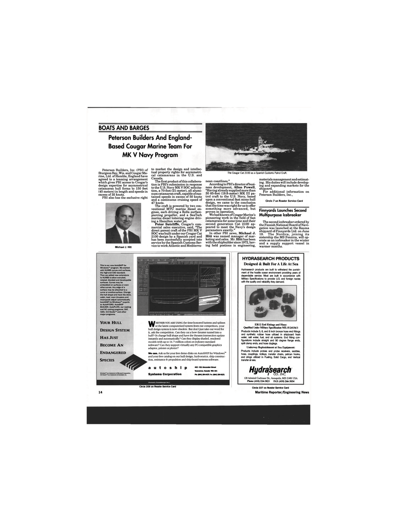 Maritime Reporter Magazine, page 12,  Jul 1993