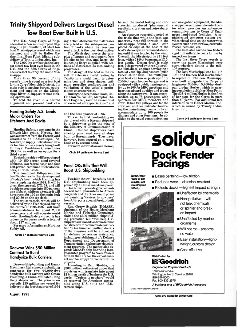 Maritime Reporter Magazine, page 9,  Aug 1993