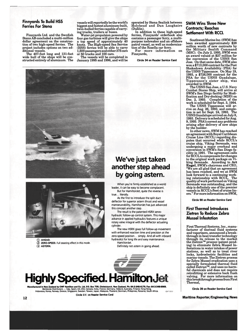 Maritime Reporter Magazine, page 10,  Aug 1993